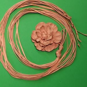 Biege Flower Belt, Necklace, Pin